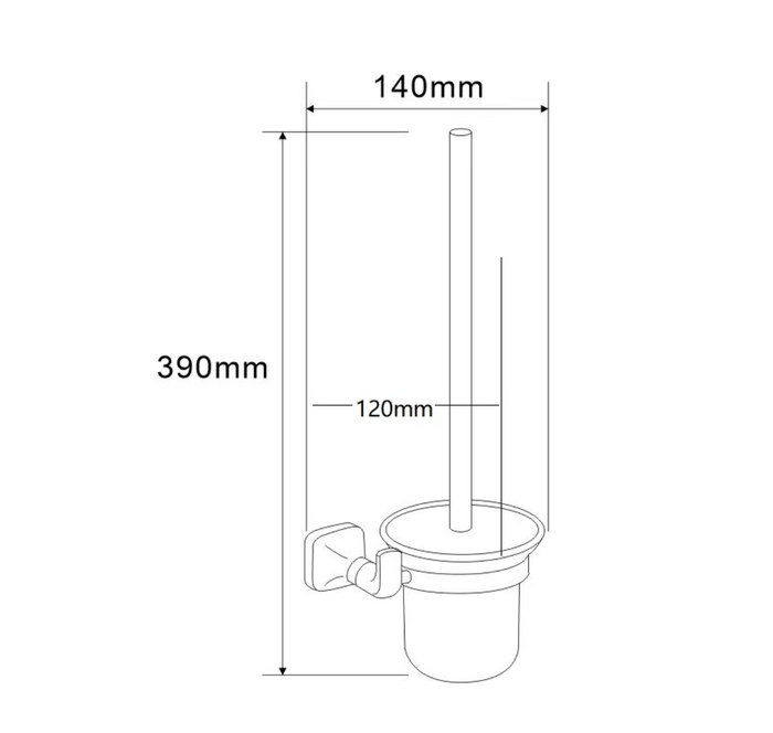 SUS304 Toilet Brush Holder - Chrome