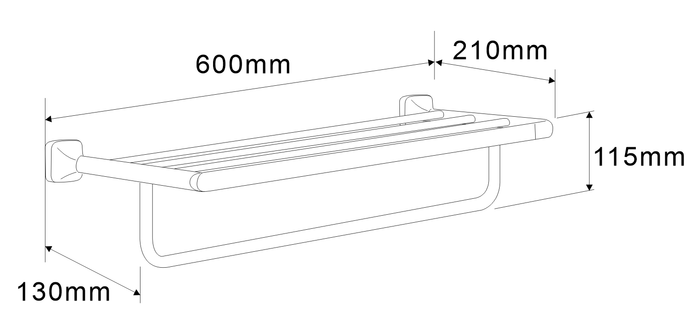 SUS304 Towel Rack - Matt Black