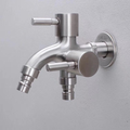 SUS304 Two Way Hose Bib Tap - Matt Black