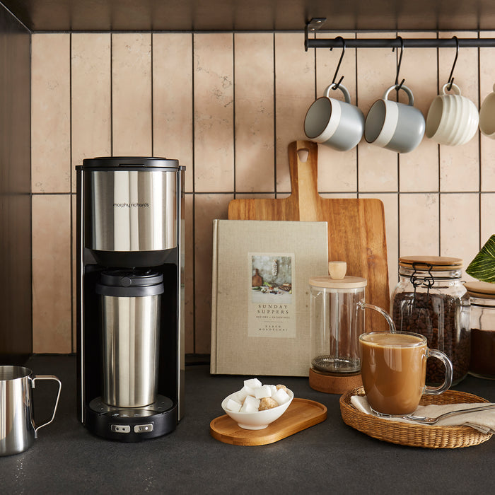Tazza Pour & Go Single Cup Coffee Machine with Grinder