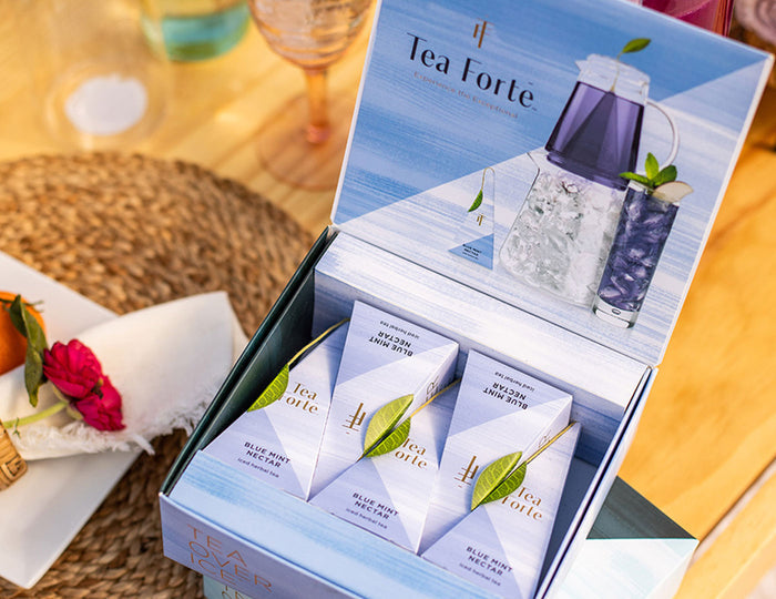 MAIN PDP | Blue Mint Nectar 5pk box of infusers, open