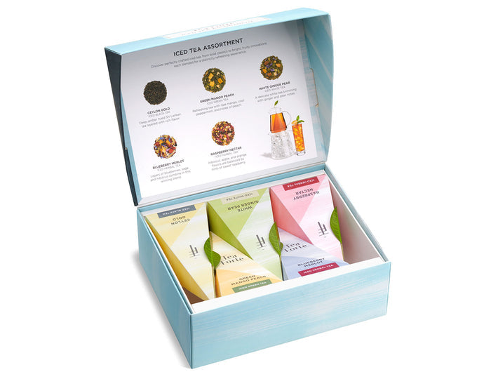 Tea Over Ice® 5pk Sampler of 5 pyramid infusers of iced tea, open lid