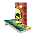 Teal And Red Skull Star Cornhole Boards, - American Cornhole Association