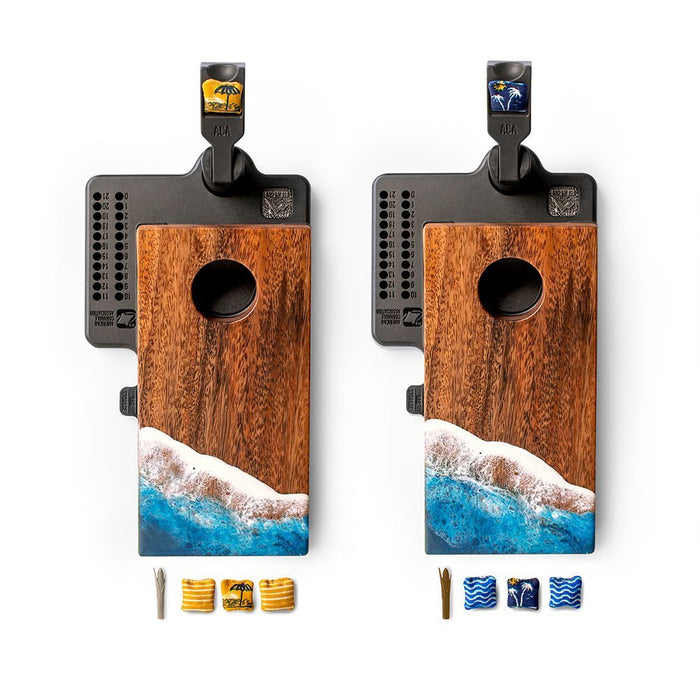 The Beach Epoxy Resin Double Chuck ART Mini Tabletop Cornhole Game - EGDC-01 | American Cornhole Association