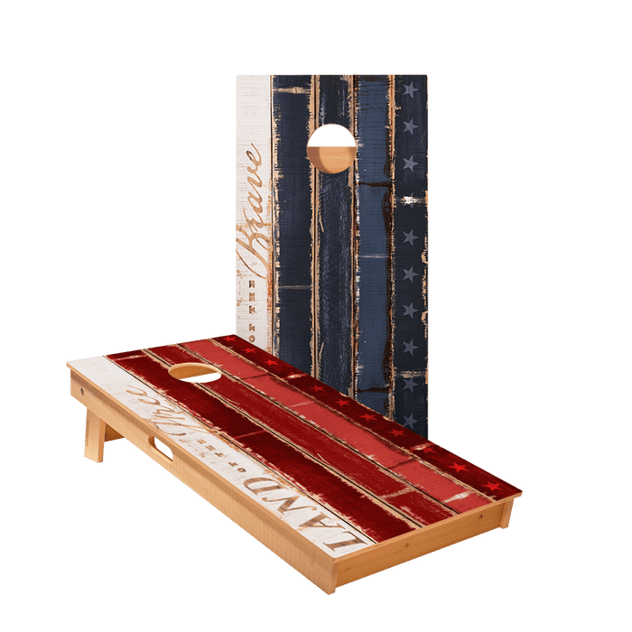 The Free And Brave Star Cornhole Boards, - American Cornhole Association