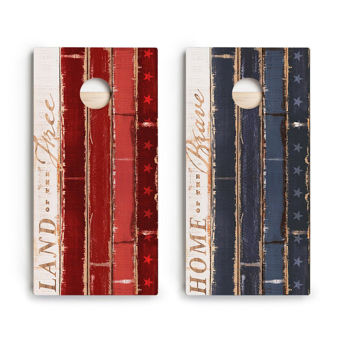 The Free And Brave Star Cornhole Boards, - American Cornhole Association