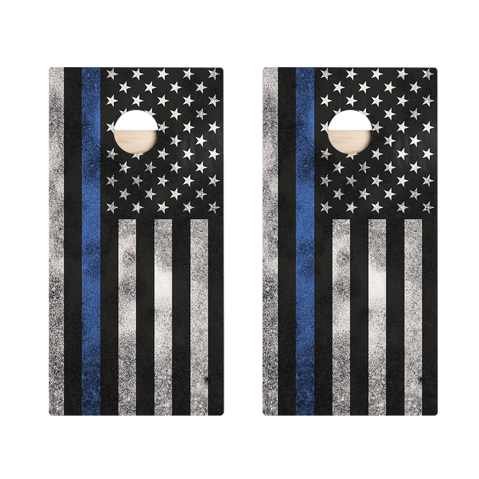 Thin Blue Line Star Cornhole Boards - ACA - 000007 | American Cornhole Association