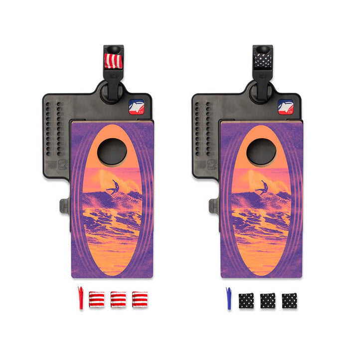 Tie Dye Surfer Double Chuck Mini Cornhole Tabletop Game, - American Cornhole Association