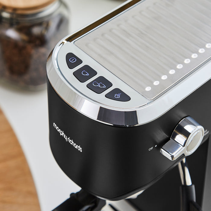 Traditional Compact Pump Espresso Coffee Machine - Black