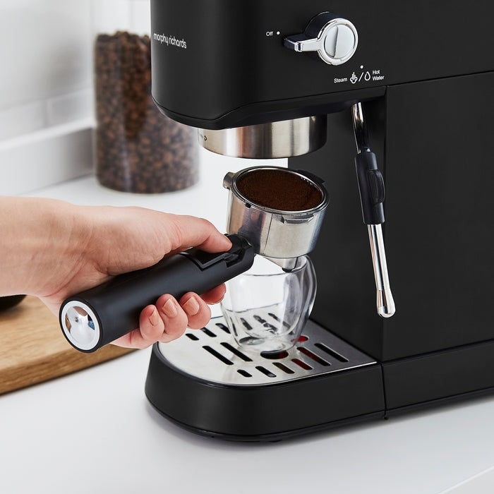 Traditional Compact Pump Espresso Coffee Machine - Black
