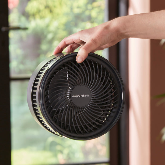Holding the Air Flex 6” Portable Oscillating Rechargeable USB Fan