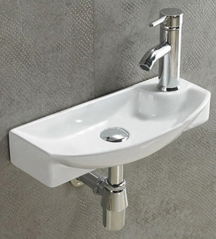 TREVI Wall Hung Wash Basin c/w Fixing Bolts - White