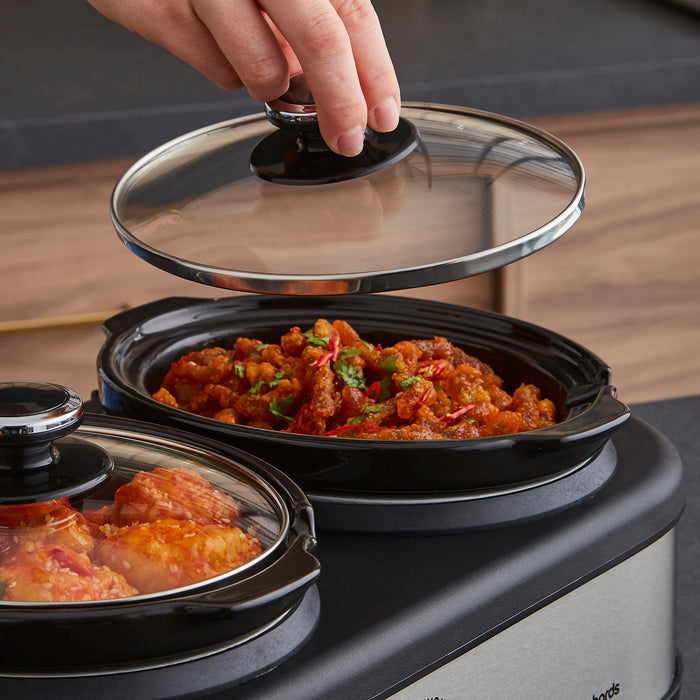 Slow cooker pot with lid