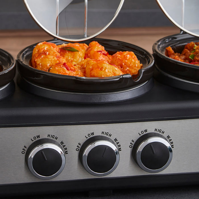 dials on Three Pot Slow Cooker