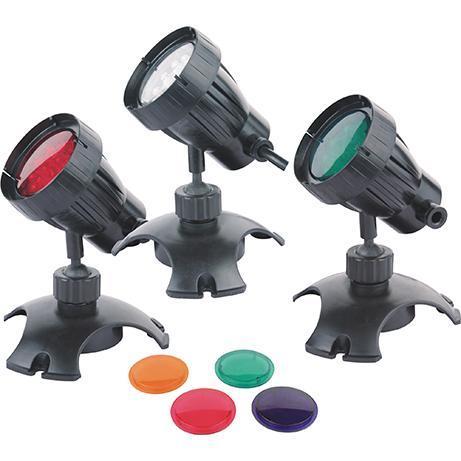 Underwater Submersible Pond Garden LED Light Set Of 3 With Colour Lenses