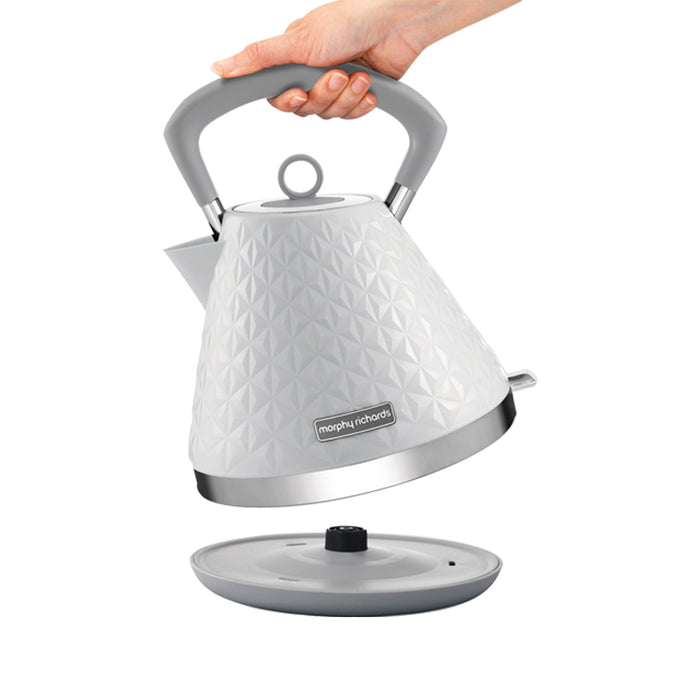 white pyramid kettle on white background