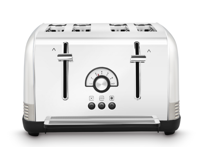 Venture Retro Silver 4 Slice Toaster - Tungsten