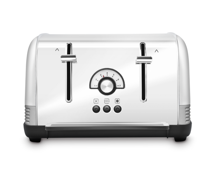 Venture Retro Silver 4 Slice Toaster - Tungsten