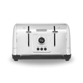 A silver 4-slice Venture toaster with variable browning controls and high lift levers, against a white background.