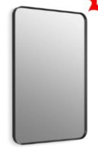 Vertical & Horizontal Rounded Rectangular Shape Aluminium Frame - Black 28mm