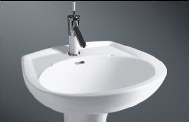 VINTY Wall Hung Wash Basin c/w Fixing Bolts - White