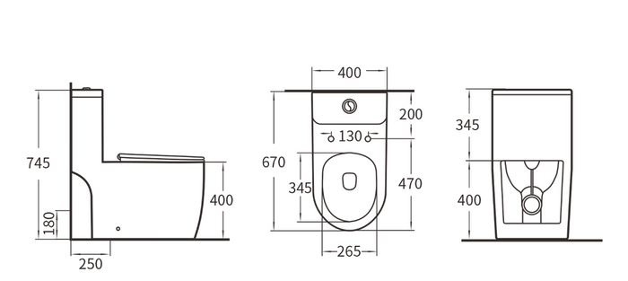 VITI Washdown Spinning Flush WC Complete Set with UF Seat Cover (S-250mm) - White