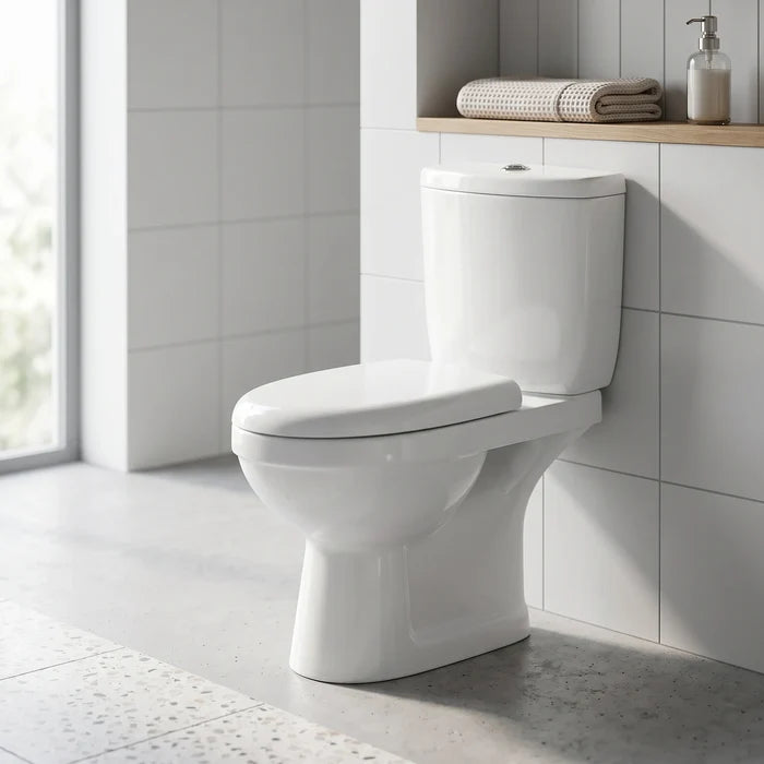 VIXI Washdown WC Complete Set (P-180mm) - White in a room setting