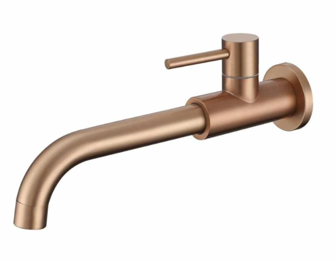 Wall Mounted Basin Tap - Brushed Rose Gold