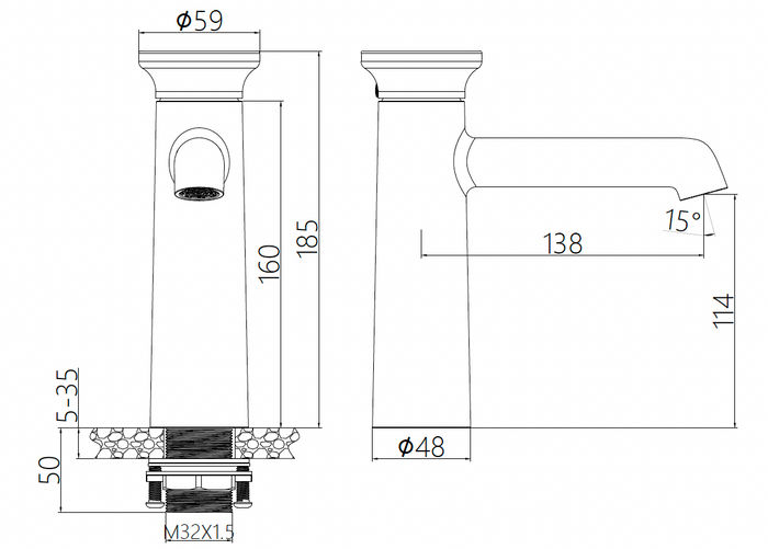 Wash Basin Mixer - French Gold