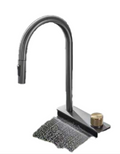 Waterfall Pillar Sink Mixer - Grey