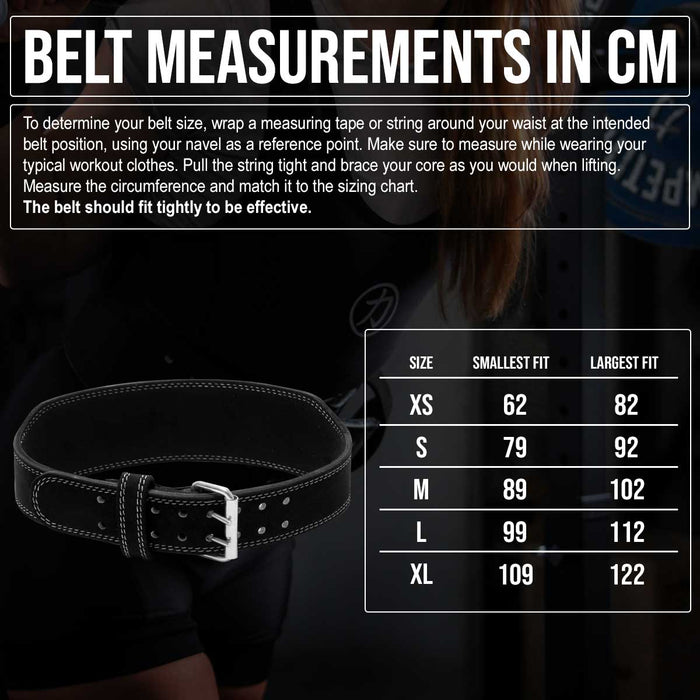 Weightlifting Double Prong Buckle Tapered Belt, Black - 8MM - Strength Shop