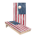 White Rustic Wood American Flag Star Cornhole Boards - ACA - 000093 | American Cornhole Association