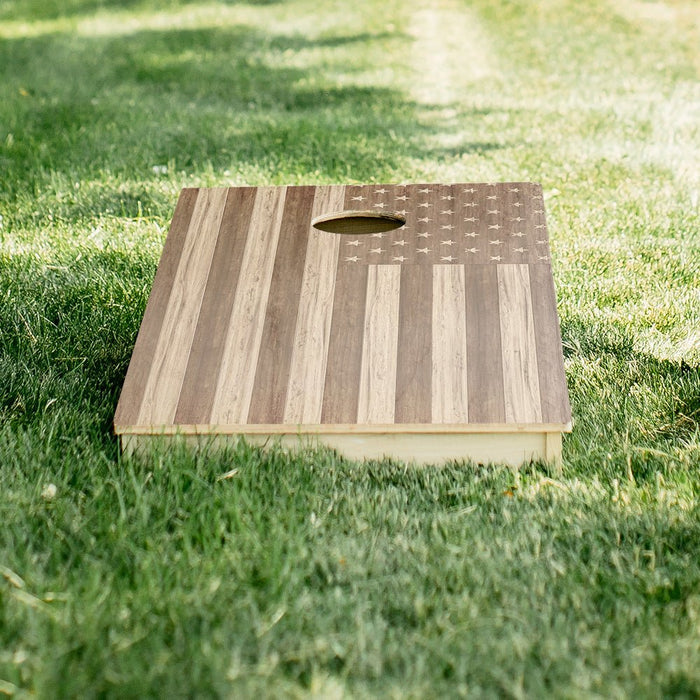 Wood American Flag Star Cornhole Boards - ACA - 000517 | American Cornhole Association