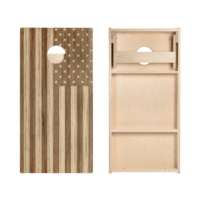 Wood American Flag Star Cornhole Boards, - American Cornhole Association