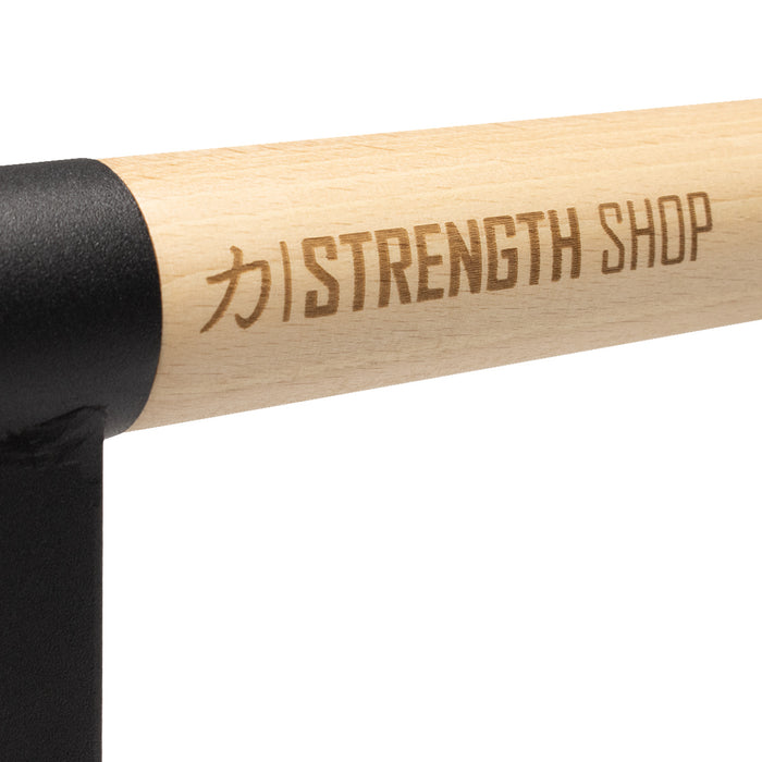Wooden Grip Parallettes - 3 Sizes, Steel Base - Strength Shop