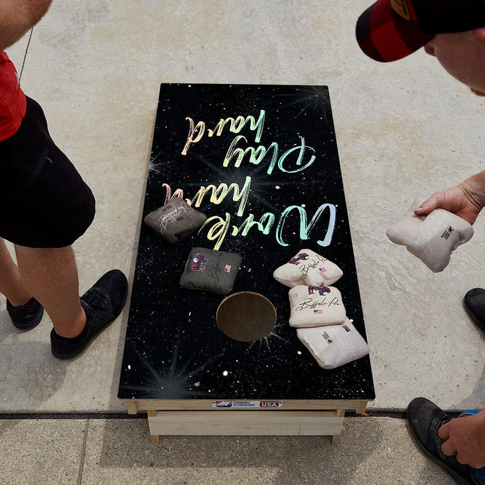 Work Hard Play Hard Star Cornhole Boards - ACA - 000280 | American Cornhole Association