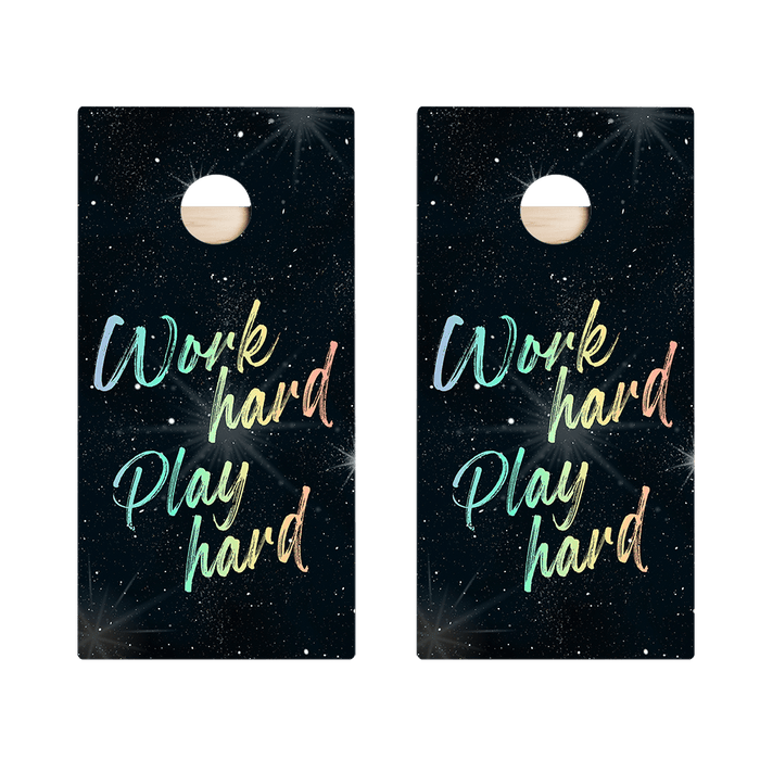 Work Hard Play Hard Star Cornhole Boards - ACA - 000280 | American Cornhole Association