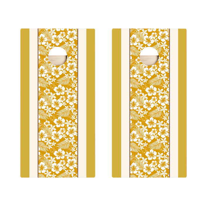 Yellow Hawaiian Hibiscus Star Cornhole Boards, - American Cornhole Association