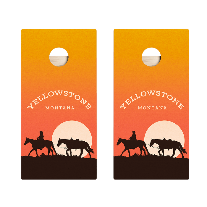 Yellowstone Sunset Star Cornhole Boards, - American Cornhole Association